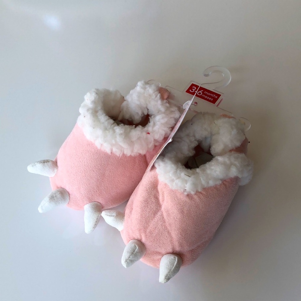 Carter’s Pink Dragon Slippers 3-6mo